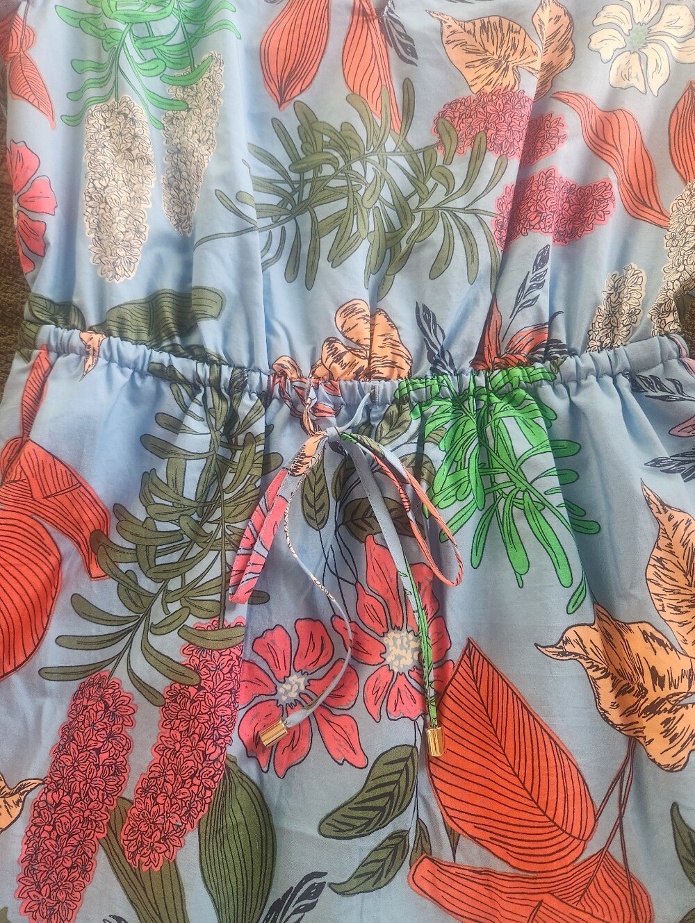Talbot's NWT Multi-Colored Dress In Floral Print With Ruffle Hem; Petite Small - Picture 10 of 10
